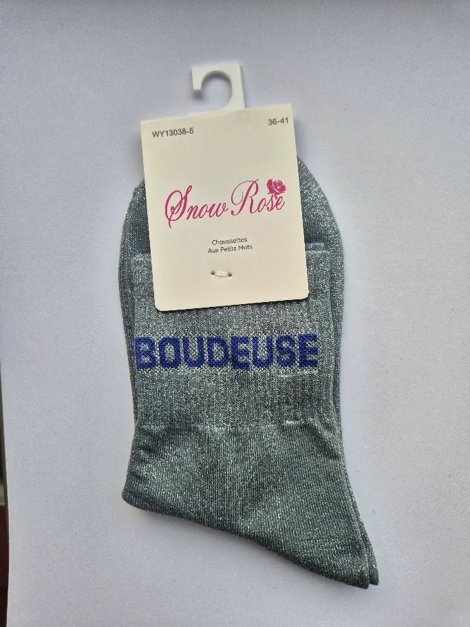 Chaussettes Pailletées - Boudeuse bleu-gris