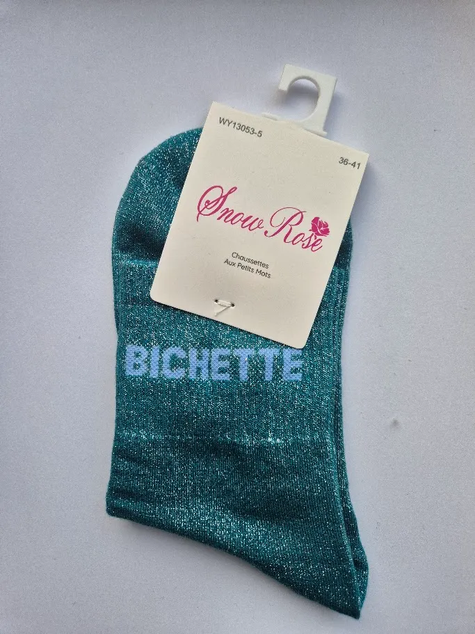 Chaussettes Pailletées - Bichette turquoise