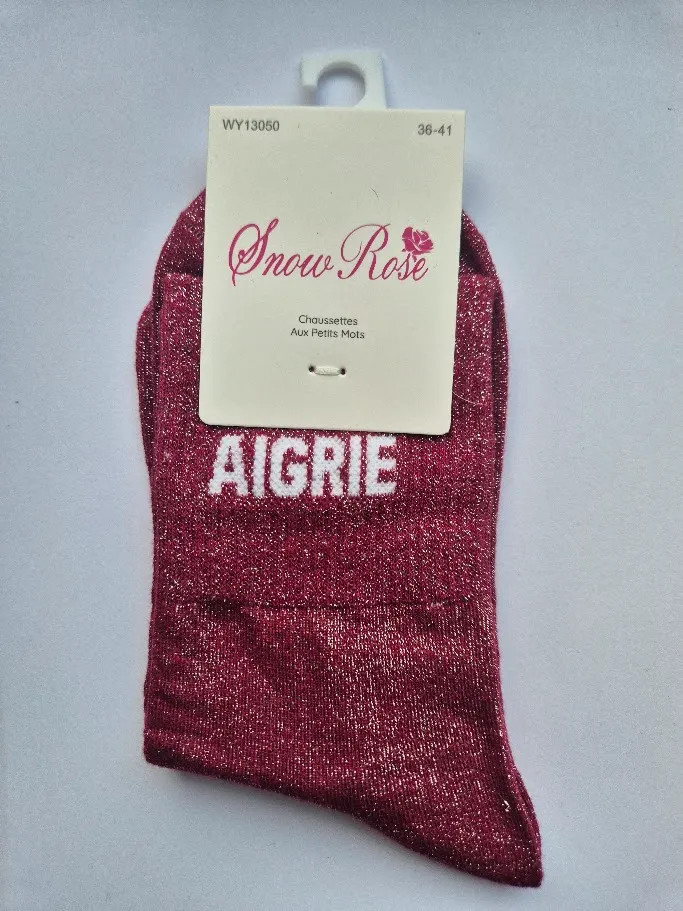 Chaussettes Pailletées - Aigrie framboise