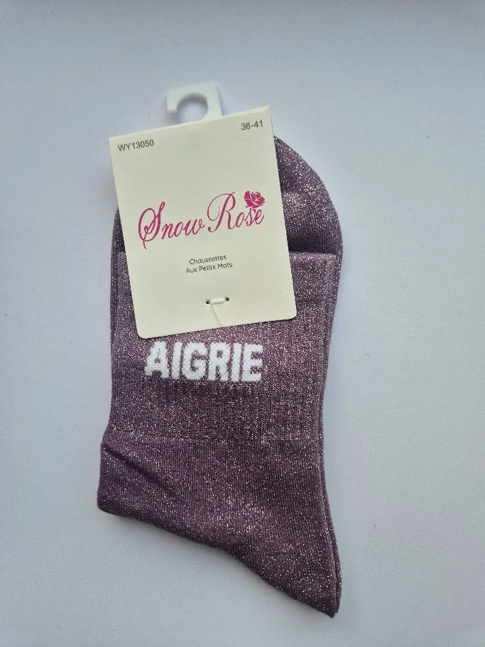 Chaussettes Pailletées - Aigrie mauve