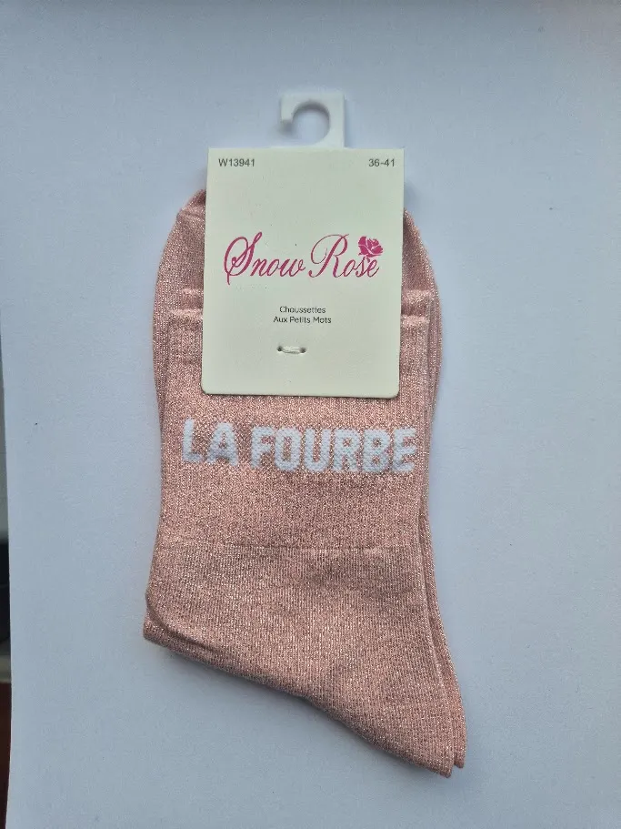 Chaussettes Pailletées - La Fourbe rose