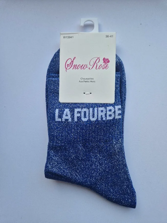 Chaussettes Pailletées - La Fourbe bleu