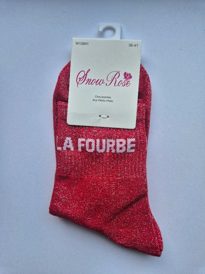Chaussettes Pailletées - La Fourbe rouge