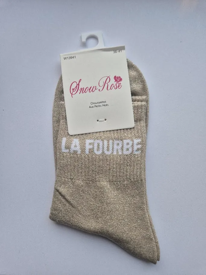 Chaussettes Pailletées - La Fourbe beige
