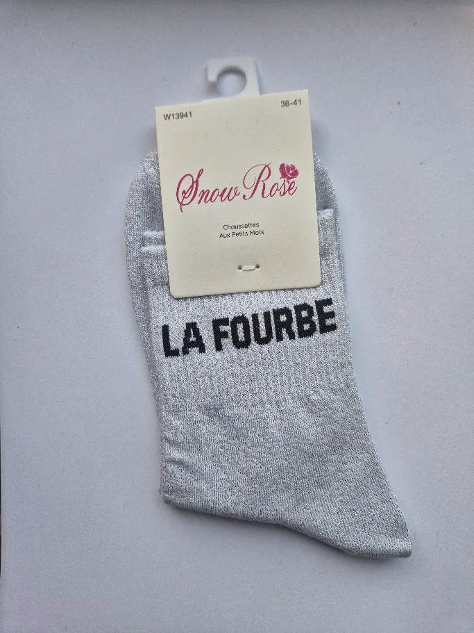 Chaussettes Pailletées - La Fourbe blanc