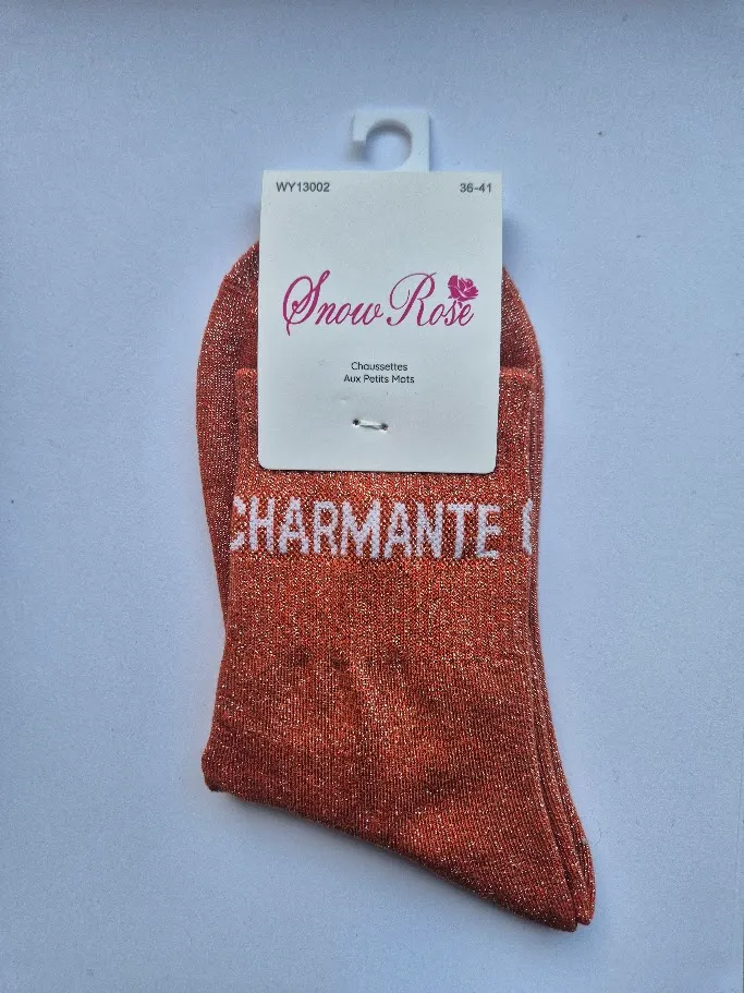 Chaussettes Pailletées - Charmante terracotta