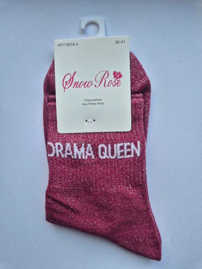 Chaussettes Pailletées - Drama Queen framboise