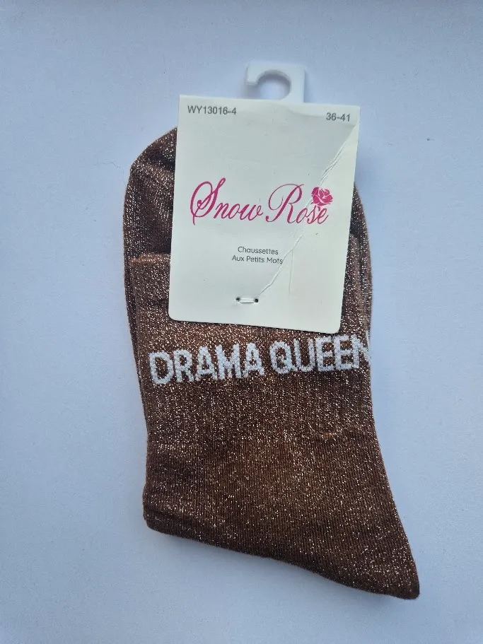 Chaussettes Pailletées - Drama Queen marron