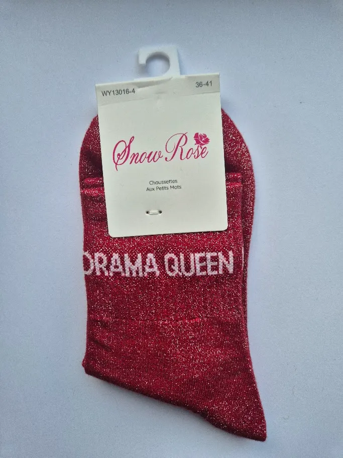 Chaussettes Pailletées - Drama Queen bordeau