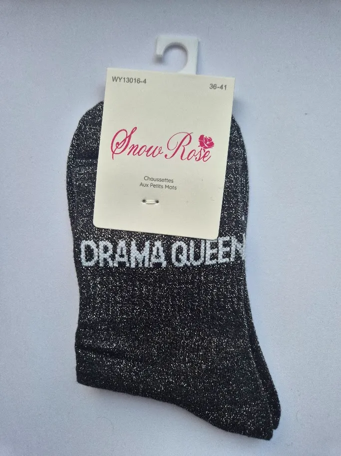 Chaussettes Pailletées - Drama Queen noir