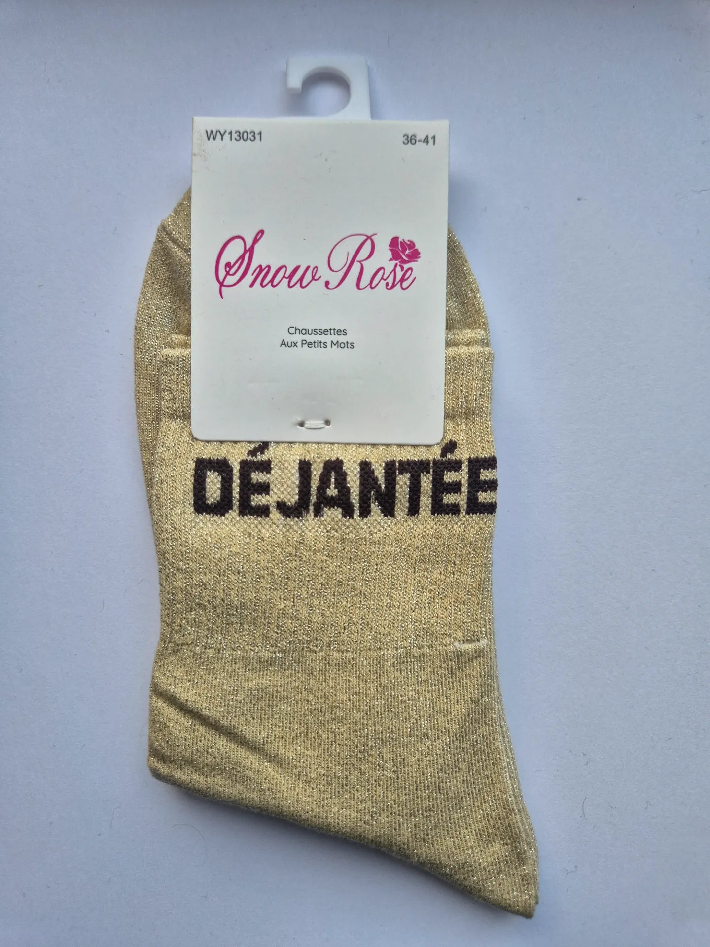 Chaussettes Pailletées - Déjantée beige