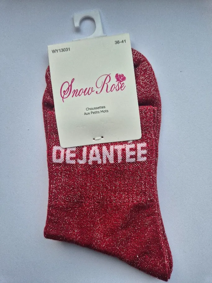 Chaussettes Pailletées - Déjantée rouge