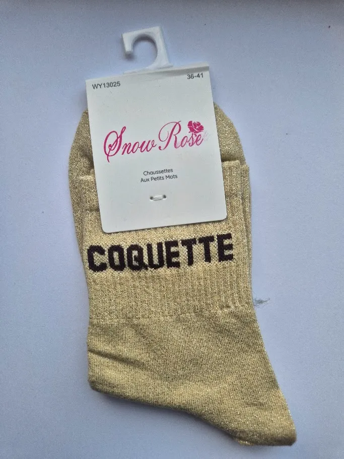 Chaussettes Pailletées - Coquette beige