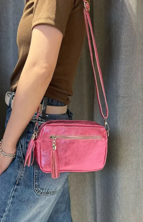 Sac à bandoulière Rose pailleté