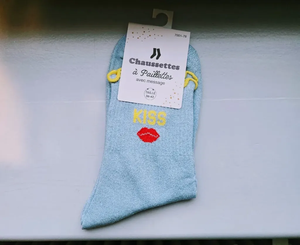 Chaussettes Pailletées - Kiss Bleu & jaune