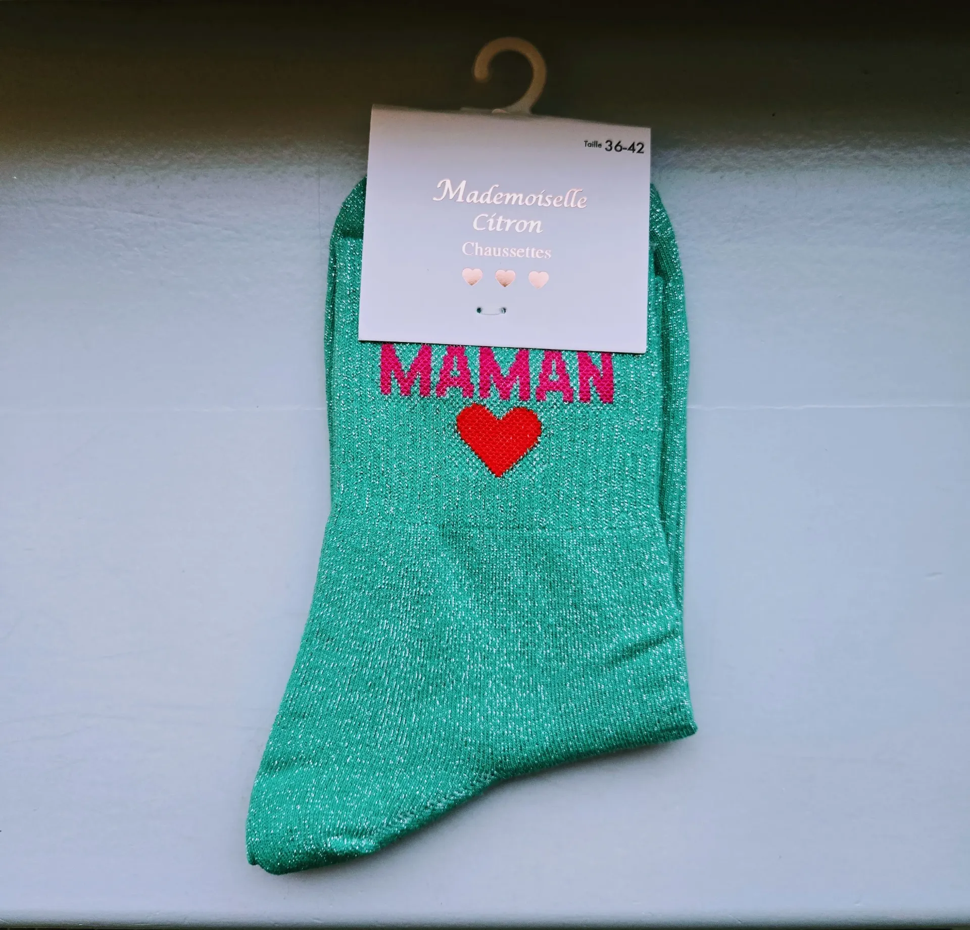 Chaussettes Pailletées - Maman vert turquoise