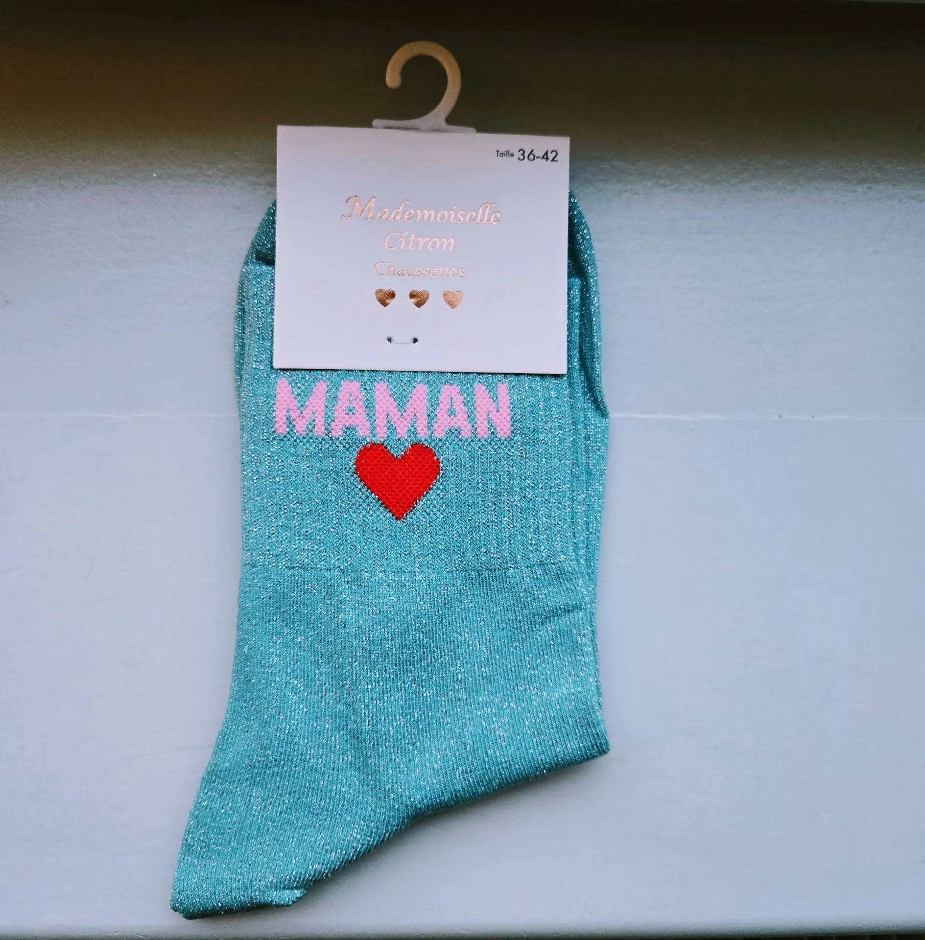 Chaussettes Pailletées - Maman bleu