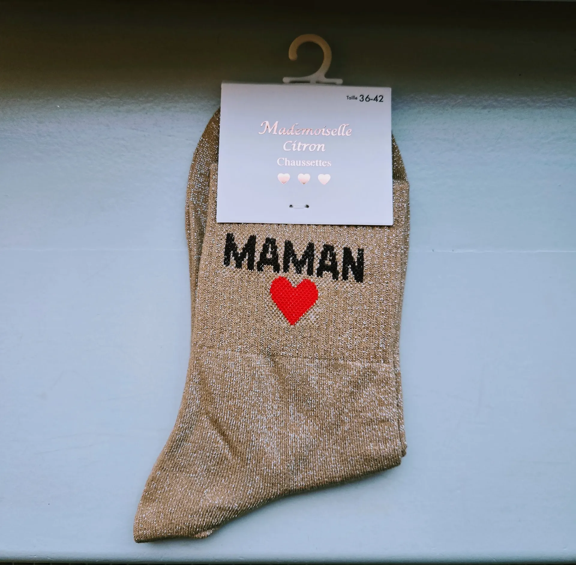 Chaussettes Pailletées - Maman beige foncé