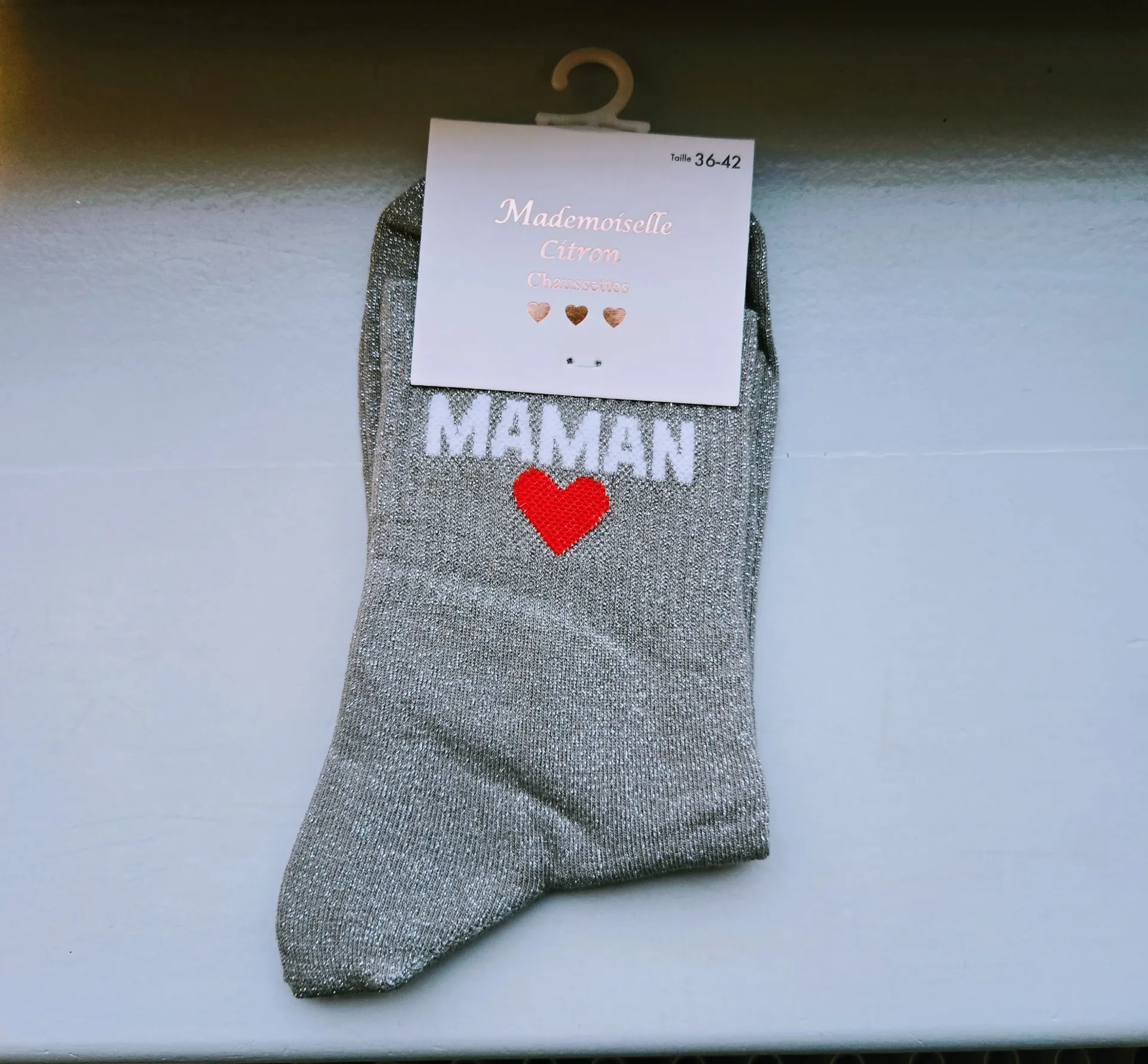 Chaussettes Pailletées - Maman gris