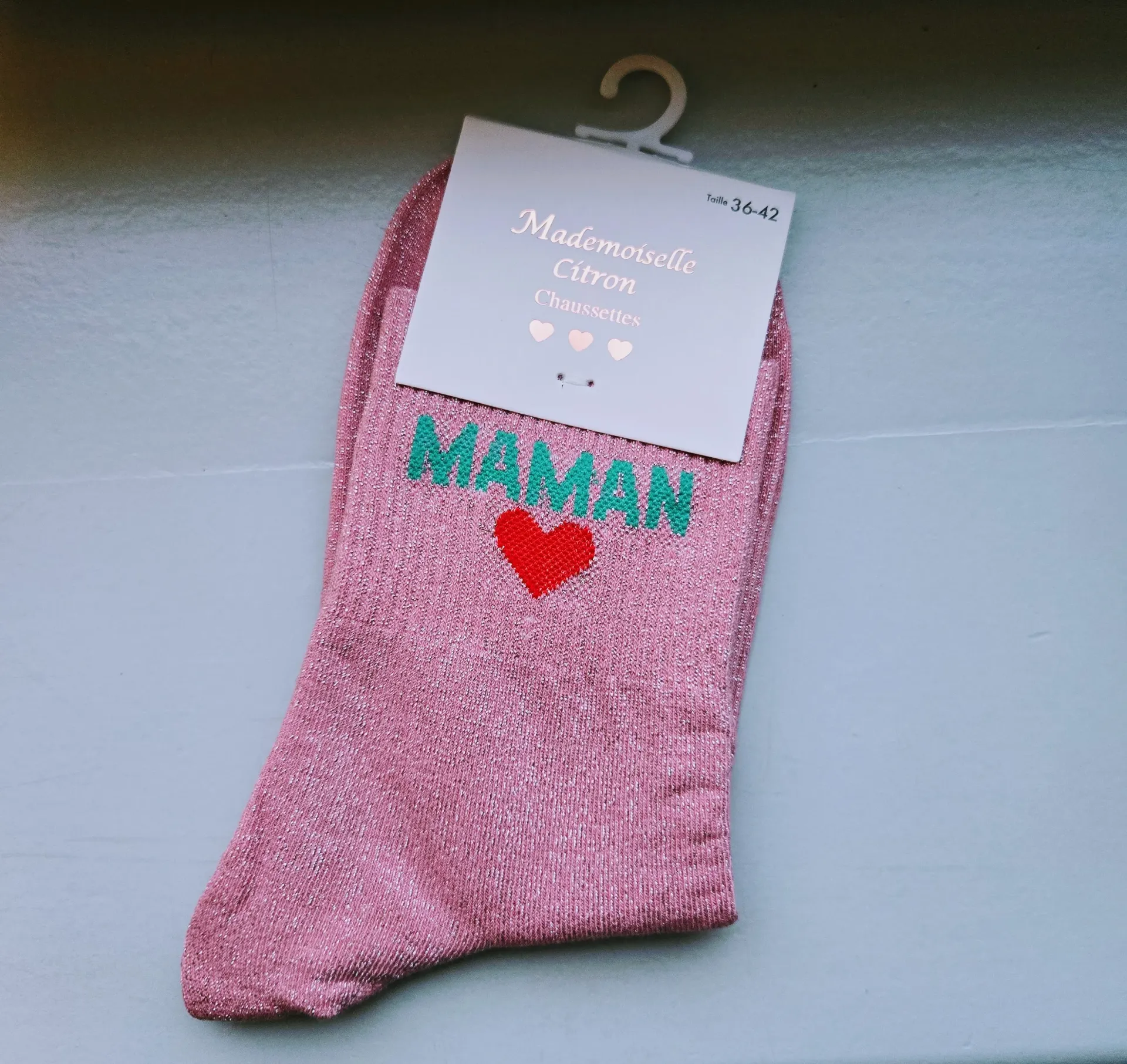 Chaussettes Pailletées - Maman rose