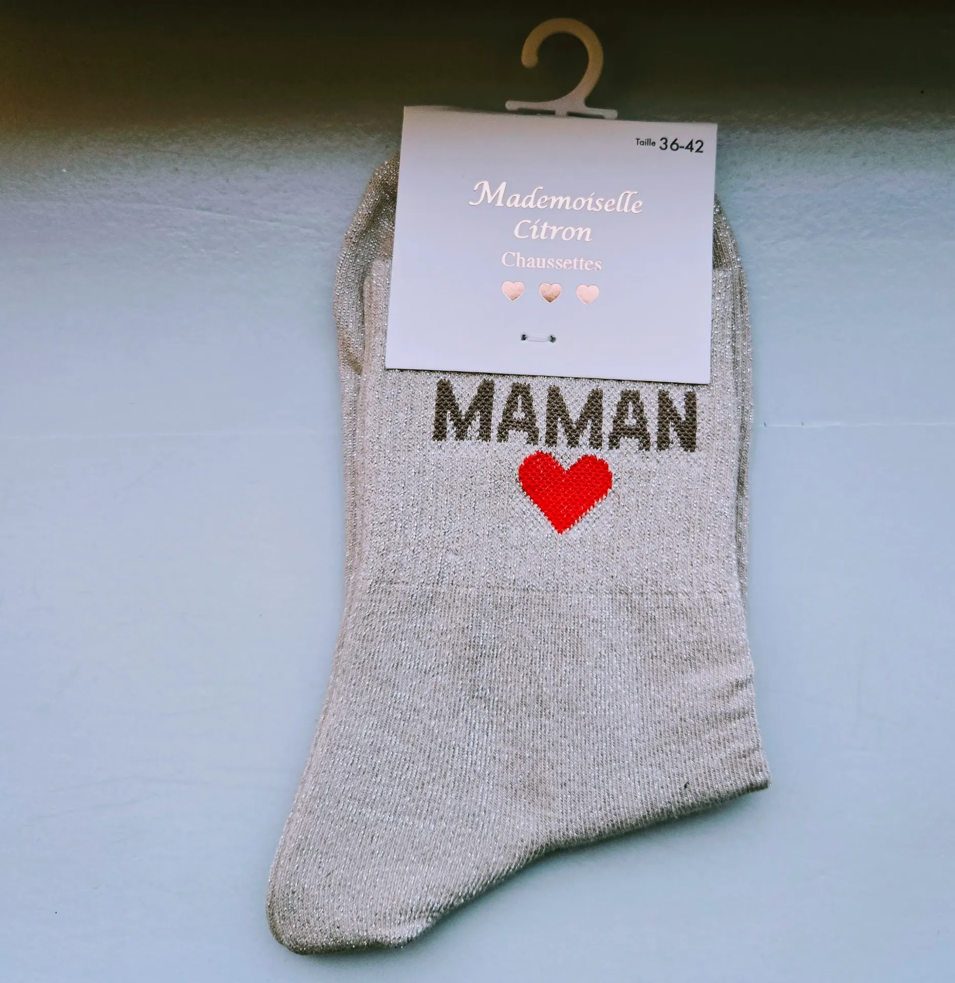 Chaussettes Pailletées - Maman Beige clair