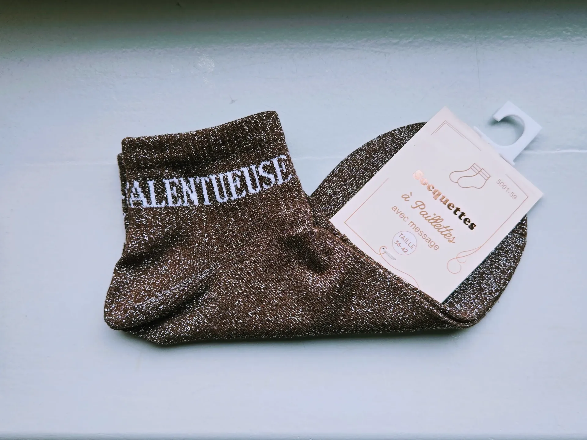 Socquettes Pailletées - Talentueuse marron