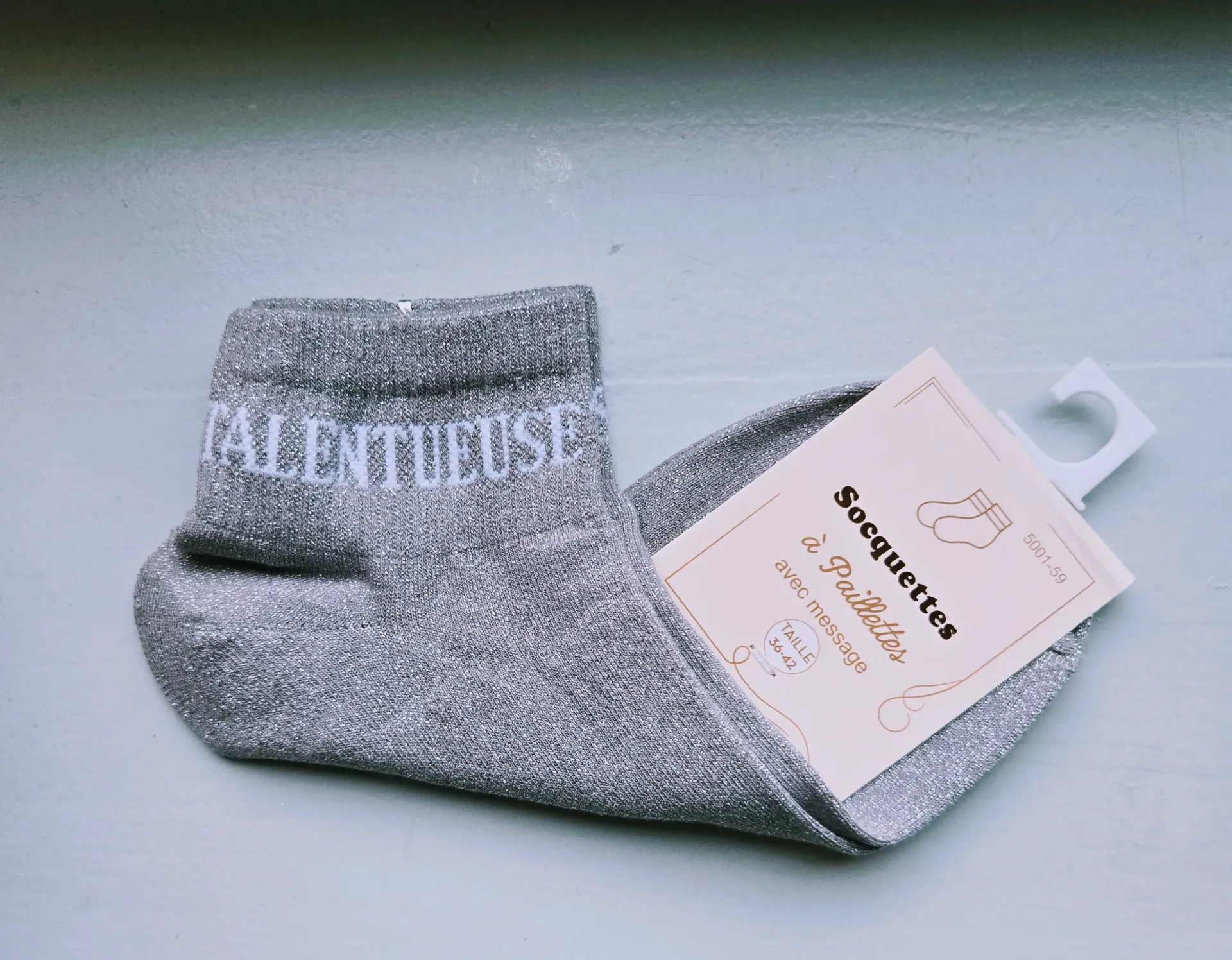 Socquettes Pailletées - Talentueuse gris