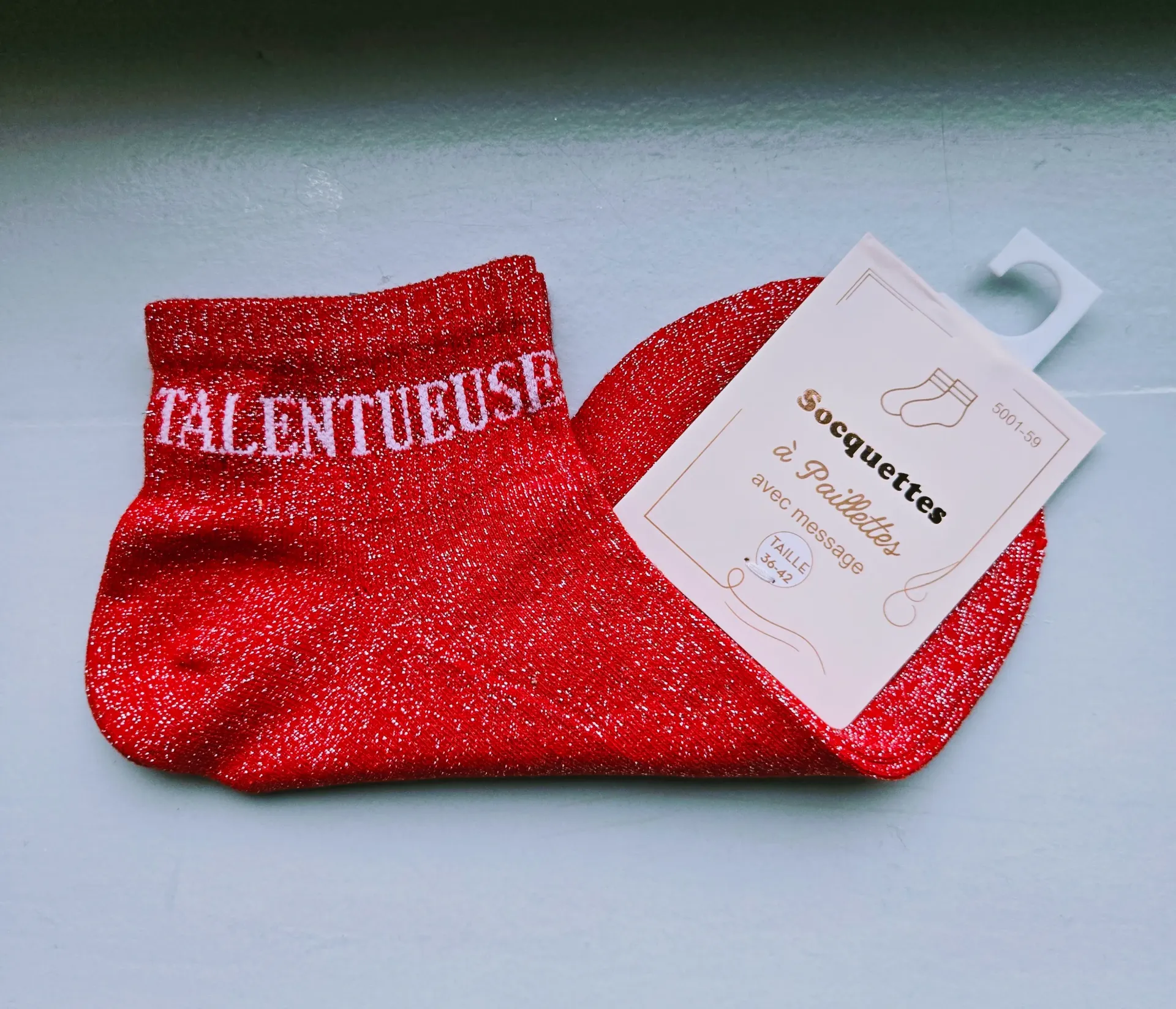Socquettes Pailletées - Talentueuse rouge