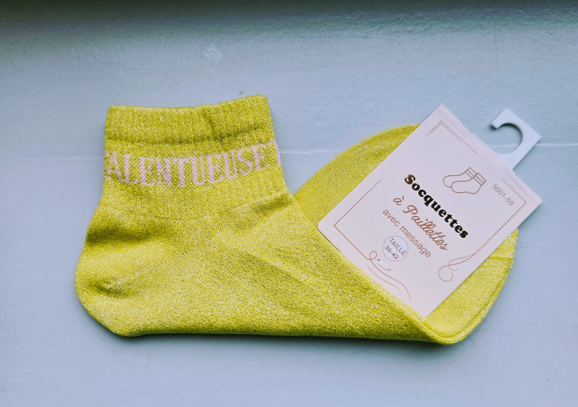 Socquettes Pailletées - Talentueuse jaune lemon