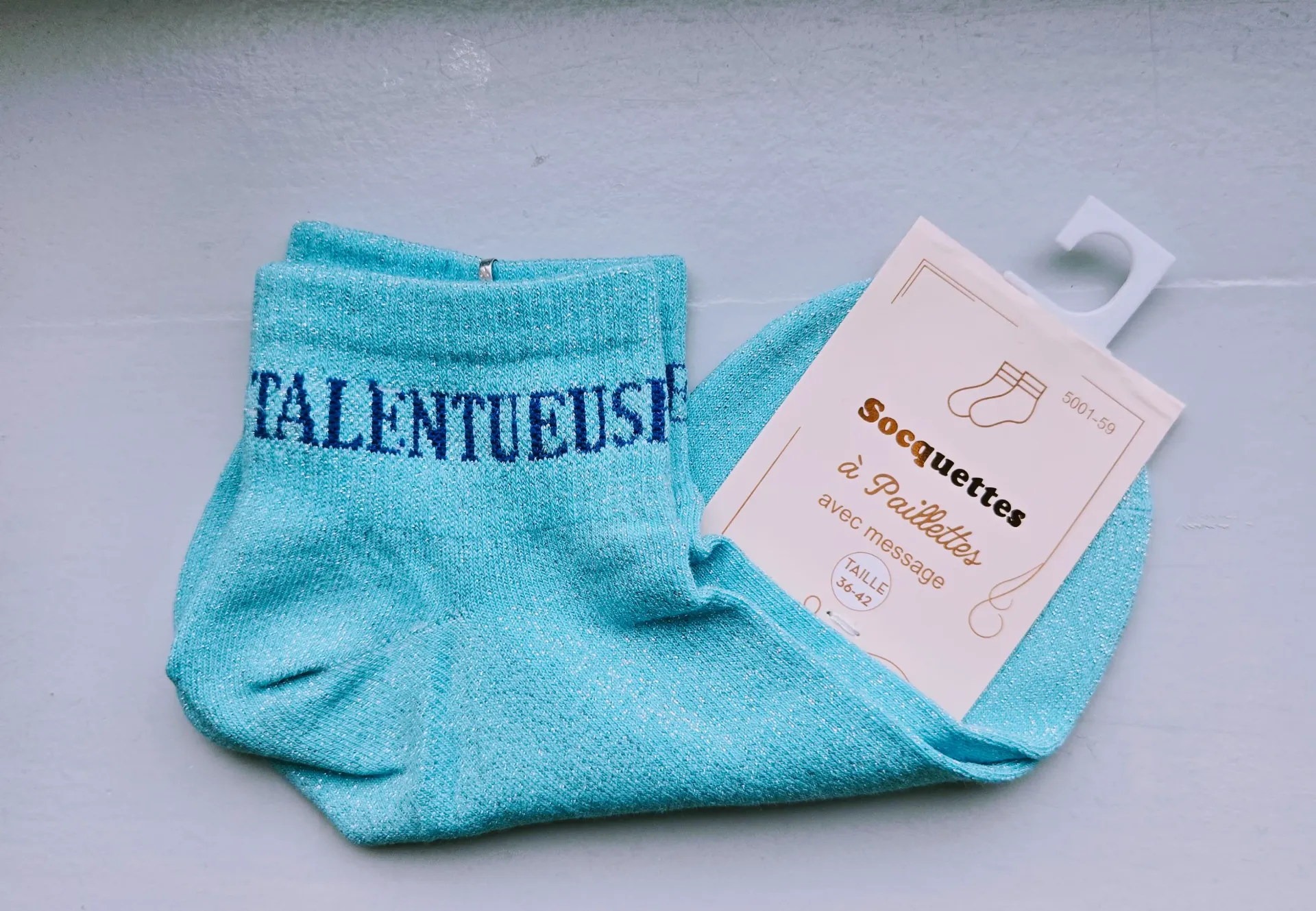 Socquettes Pailletées - Talentueuse turquoise