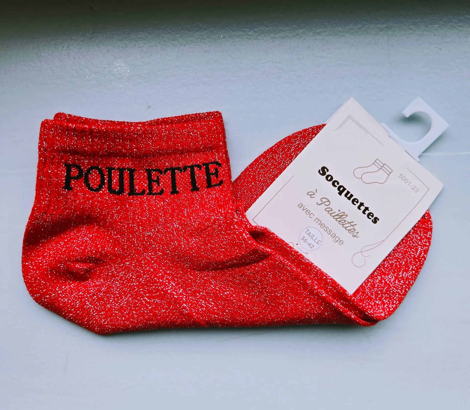 Socquettes Pailletées - Poulette rouge