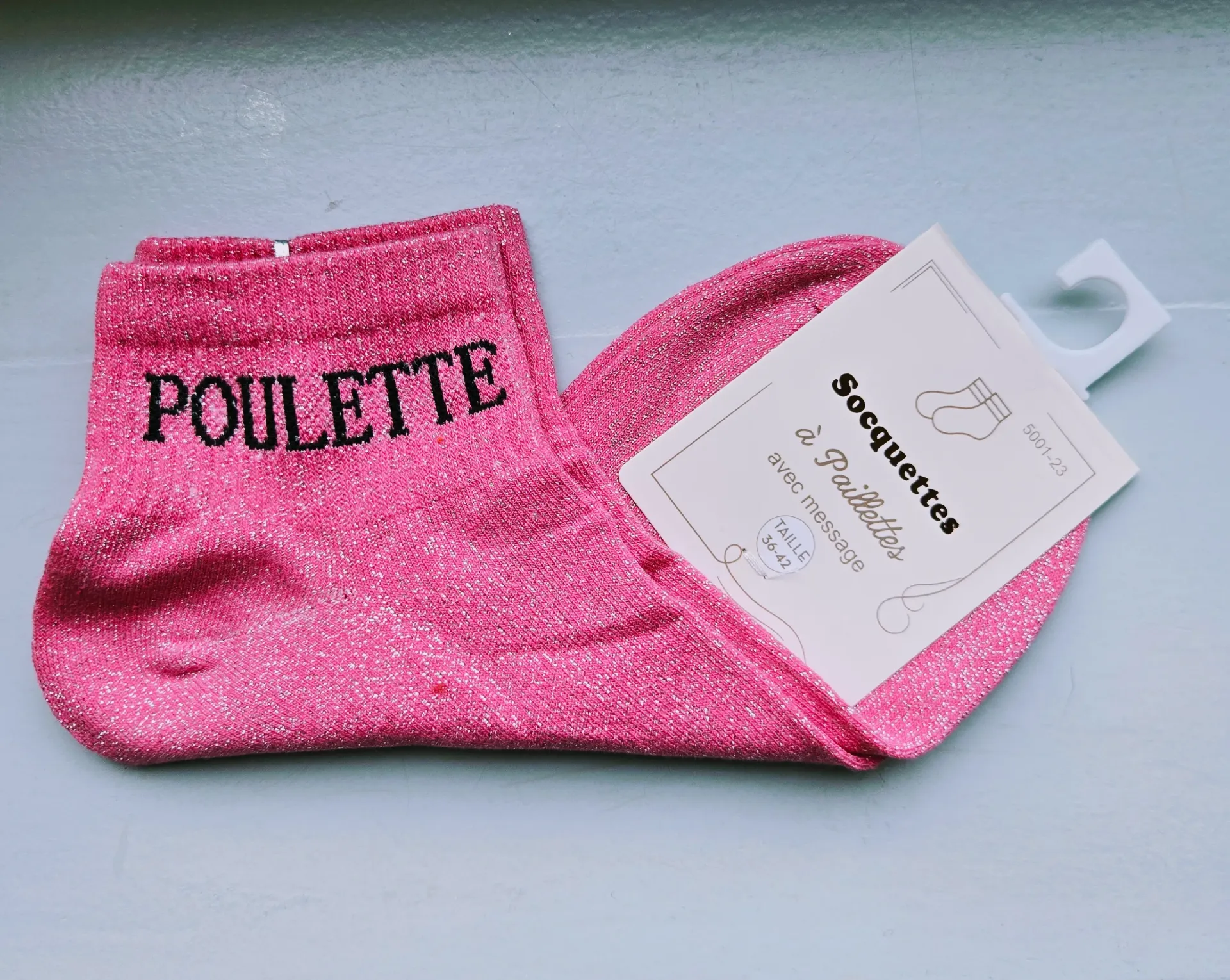 Socquettes Pailletées - Poulette rose