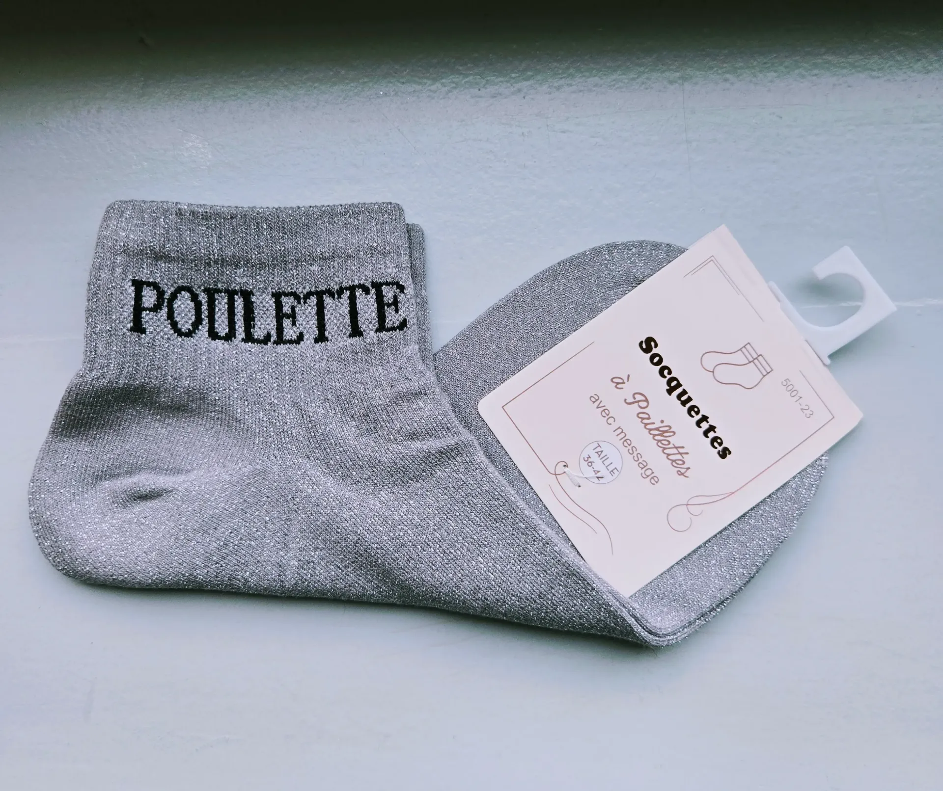 Socquettes Pailletées - Poulette gris