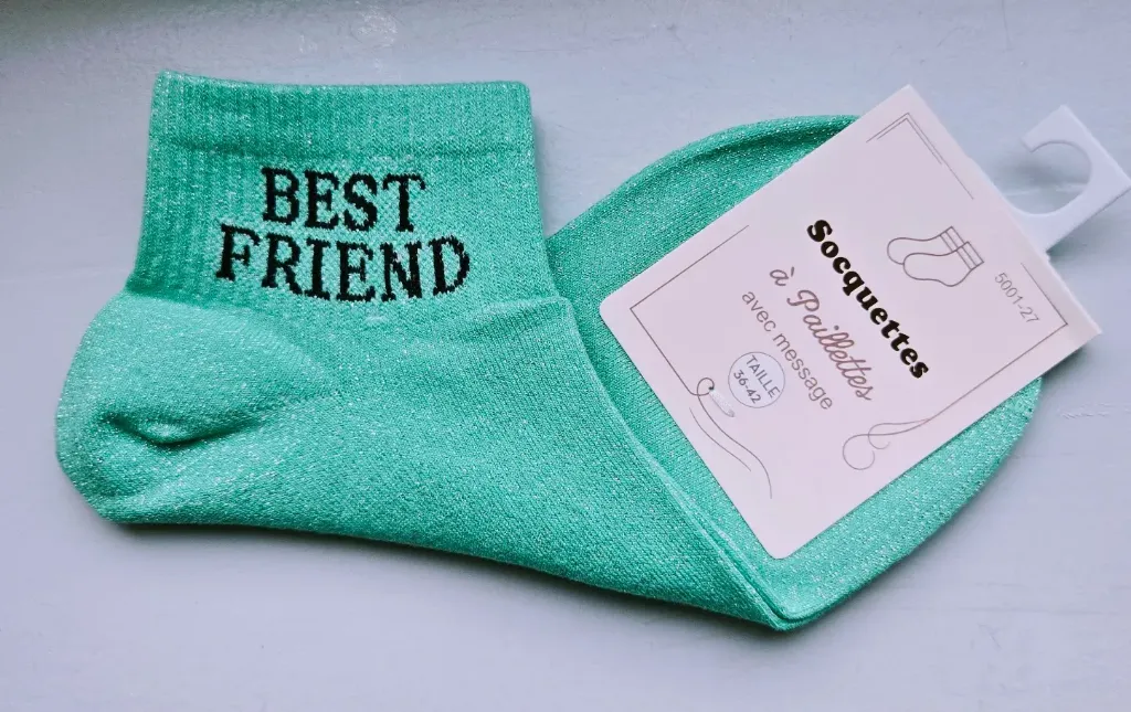 Socquettes Pailletées - Best friend vert pastel