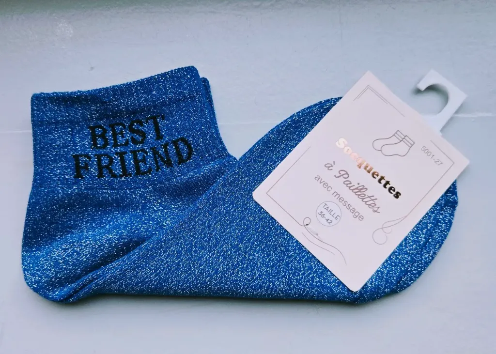 Socquettes Pailletées - Best friend bleu