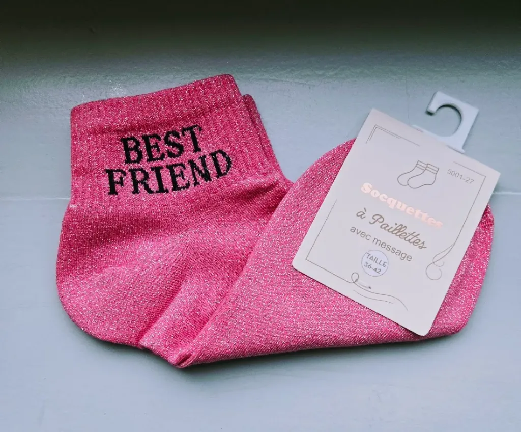 Socquettes Pailletées - Best friend rose